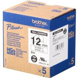 [BROHGE231V5] Rubans HG HIGH GRADE laminé 12mm Noir/Blanc