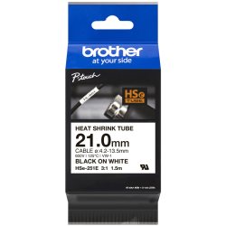 [BROHSE251E] Rubans thermo rétractable, 21mm-1.5m Noir/Blanc