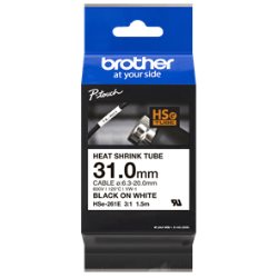 [BROHSE261E] Rubans thermo rétractable, 31mm-1.5m Noir/Blanc