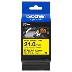 [BROHSE651E] Rubans thermo rétractable, 21mm-1.5m Noir/Jaune