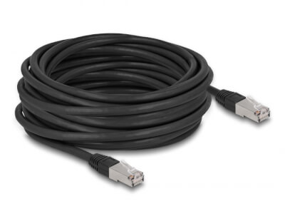 [C6AO1000] Cordon RJ45 Cat 6a outdoor LSZH S/FTP 10m noir