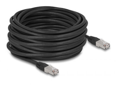 [C6AO1500] Cordon RJ45 Cat 6a outdoor LSZH S/FTP 15m noir