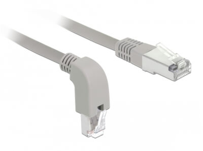 [CCB6S0100] Cordon RJ45 Cat 6a S/FTP coudé B/ droit 1m beige