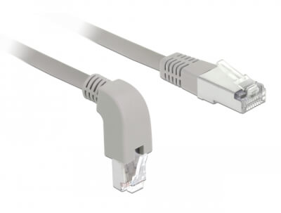 [CCB6S0200] Cordon RJ45 Cat 6a S/FTP coudé B/ droit 2m beige