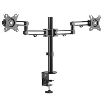 [DDR1327SDFC-1] Support bureau bras flexi. pour 2 écrans 13 à 27''