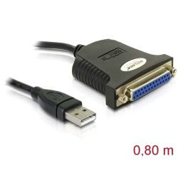[DE61330] Adaptateur USB parallèle 1 port DB25 Femelle 0.8m