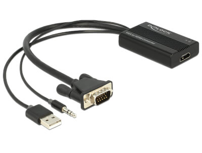 [DE62597] Adaptateur VGA M + audio vers HDMI (alim usb)