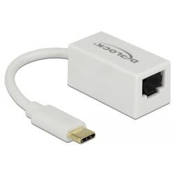 [DE65906] Adaptateur ethernet USB Type C 3.1 Giga blanc