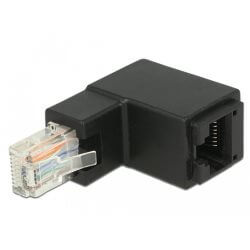 [DE86424] Adaptateur RJ45 M/F coudé 90° Cat6 UTP