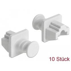 [DE86507] Pack de 10 obturateurs pour port RJ45 blanc
