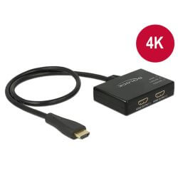 [DE87700] Splitter HDMI 1 In 2 Out 4K compact cab 60cm int.