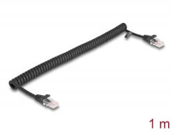 [DE87992] Cordon RJ45 spirale Cat 5e 1m noir