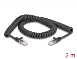 [DE87993] Cordon RJ45 spirale Cat 5e 2m noir
