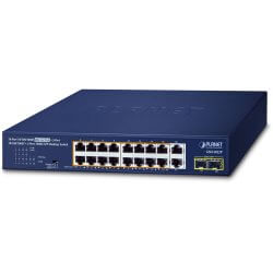 [GSD2022P] Switch 19" 16 ports Giga PoE at 185W 2xSFP