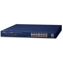 [GSW1820HP] Switch 19" 16 ports Giga PoE at 240W 2xSFP