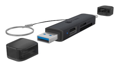 [IB61179] Lecteur de cartes USB A&C SD et MicroSD 