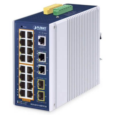 [IGS4215-16P2T2S] Switch Indus L2 16 ports Giga PoE at 320W 2xSFP