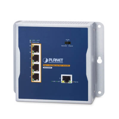 [WGSE304PT] Extendeur mural indus 1 PoE bt In / 4 PoE at Out
