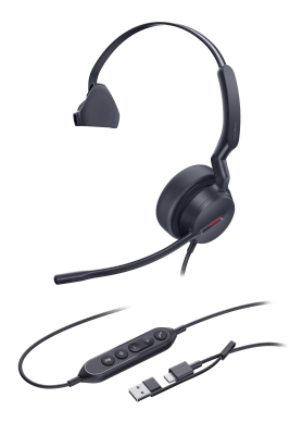 [YL-UH44T] Casque USB A&C monaural UH44 UC&Teams