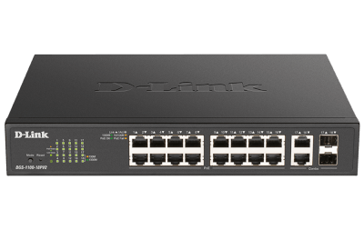 [DGS1100-18PV2] Switch Easy SMART 18xGiga dont 16 PoE+ et 2 Combo