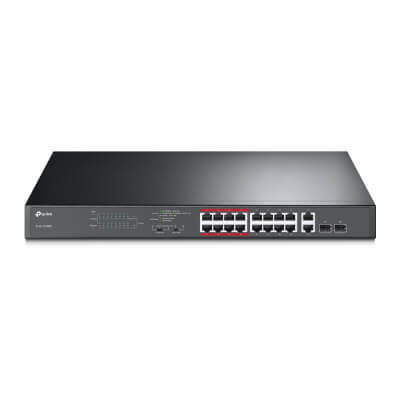 [TSL1218MP-V6.40] Switch 19" 16 ports 10/100 PoE+ 192W LR + 2 combo